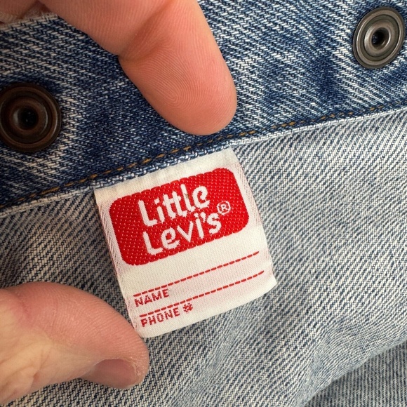 Vintage Little Levi's Orange Tab Kids Size 5 Denim Trucker Jacket Made in USA - Picture 9 of 11